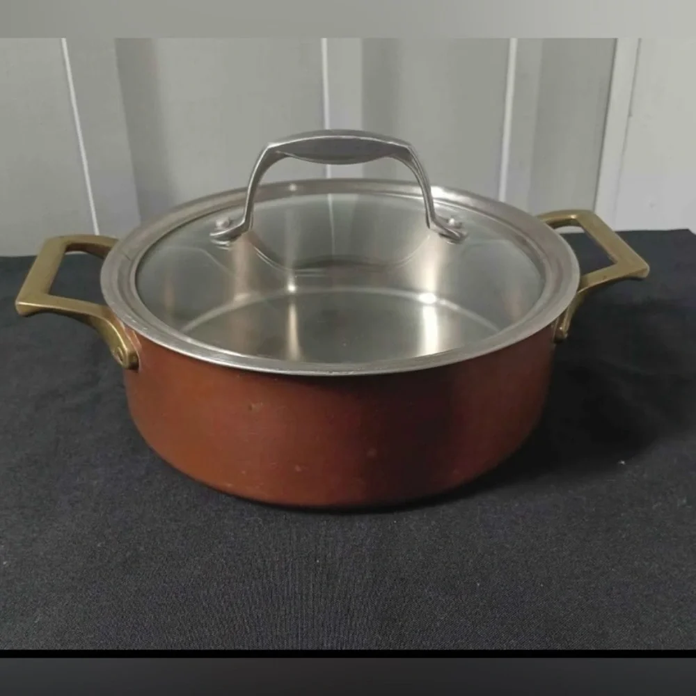Vintage Paul Revere Copper Pot w Brass Handles